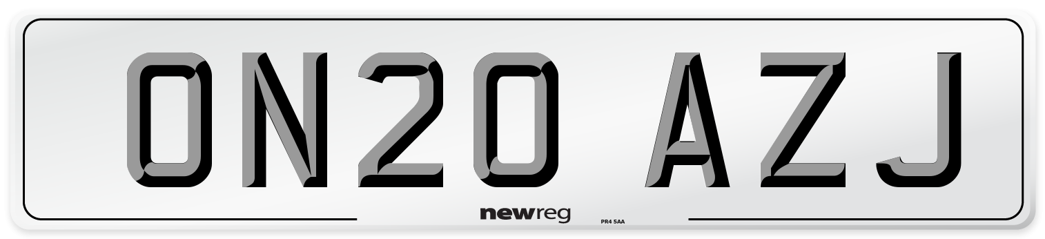 ON20 AZJ Number Plate from New Reg